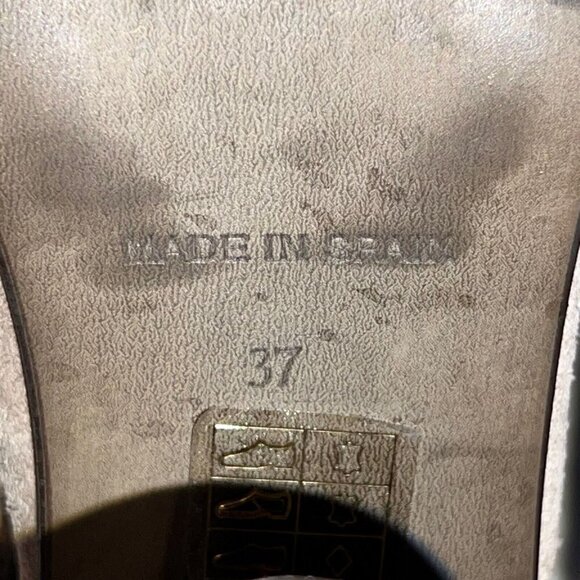 Free People Taupe Nouvella Criss Cross Wrap Chunky Heel Suede Leather Sz 38/6.5 - Picture 10 of 12